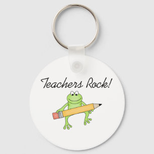 Frog Teachers Rock Key Ring