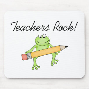 Frog Teachers Rock Mouse Mat