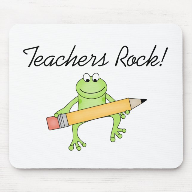 Frog Teachers Rock Mouse Mat (Front)