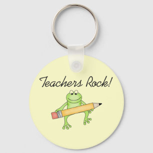 Frog Teachers Rock Tshirts and Gfits Key Ring