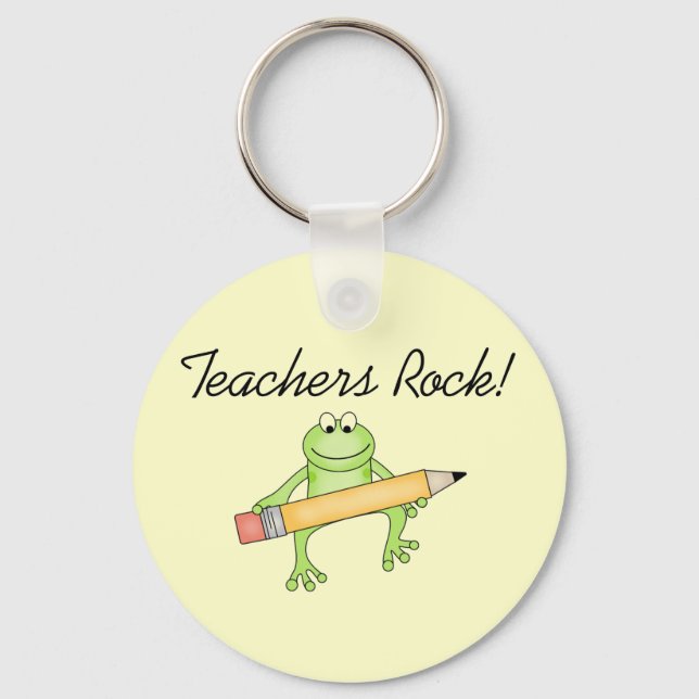 Frog Teachers Rock Tshirts and Gfits Key Ring (Front)