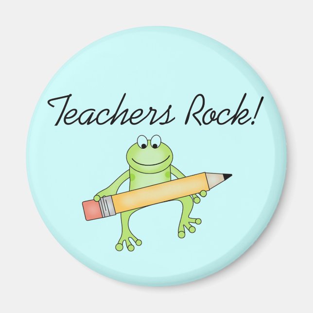 Frog Teachers Rock Tshirts and Gfits Magnet (Front)
