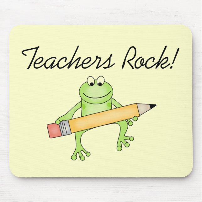 Frog Teachers Rock Tshirts and Gfits Mouse Mat (Front)