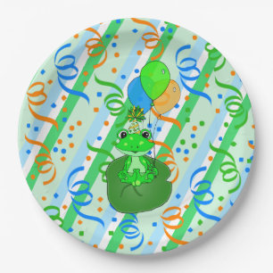 Frog Themed Boy's Birthday Party Paper Plate