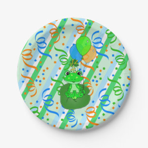 Frog Themed Boy's Birthday Party Paper Plate