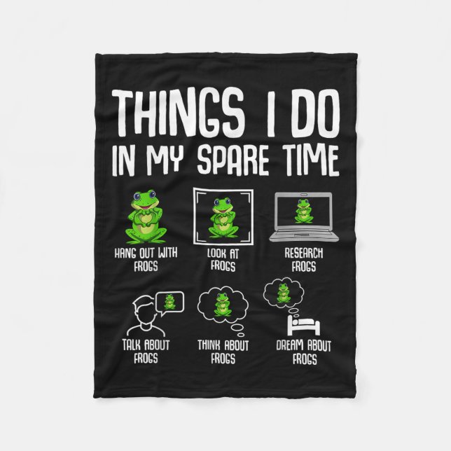 Frog Things I Do In My Spare Time Women Kids Girls Fleece Blanket (Front)