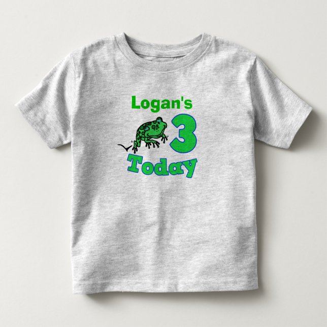 Frog Third Birthday Boy Shirt (Front)