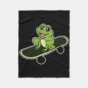 Frog Toad Amphibian Froggy Skateboard Skateboardin Fleece Blanket