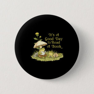 Frog toad read book teachers students kids book 6 cm round badge