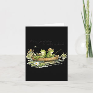 Frog toad read book teachers students kids book card