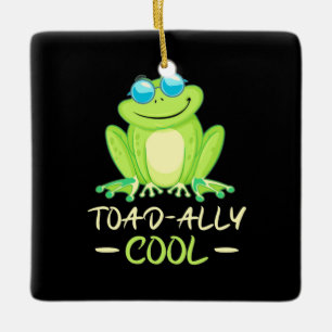 Frog Toadally Cool Ceramic Ornament