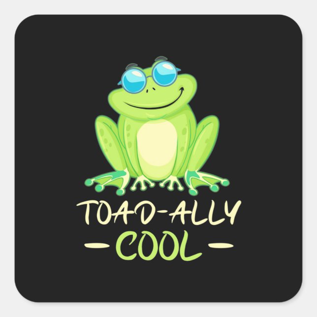 Frog Toadally Cool Square Sticker (Front)