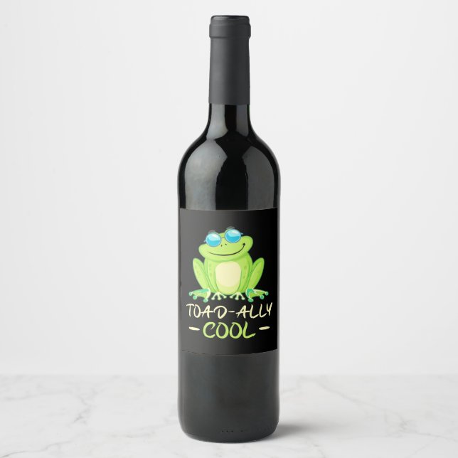 Frog Toadally Cool Wine Label (Front)