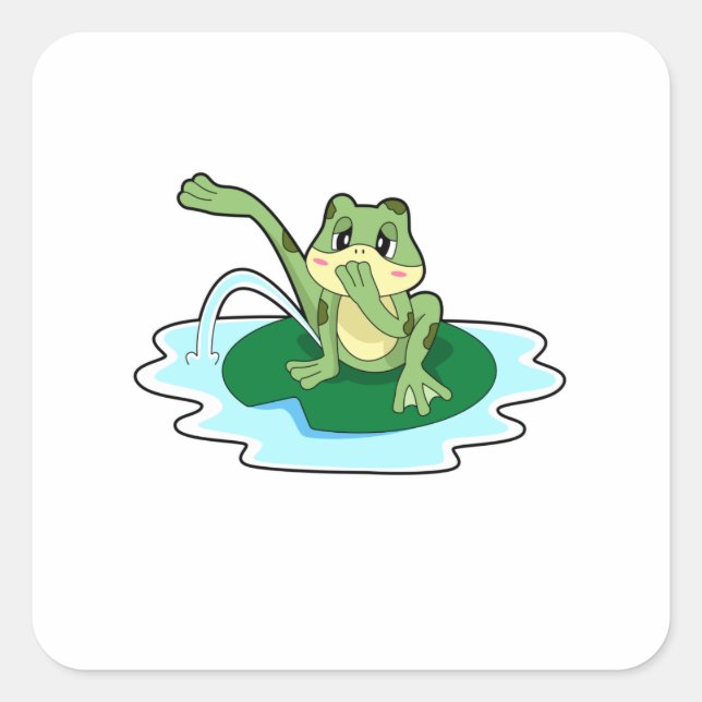 Frog Toilet Square Sticker (Front)
