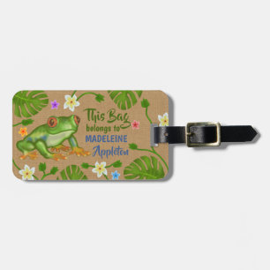 Frog Tropical Summer Beach Vacation   Personalised Luggage Tag