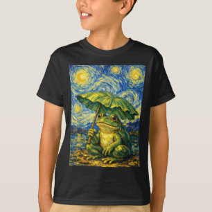 Frog Umbrella Style Funny Art T-Shirt