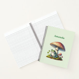 Frog Under a Mushroom Cute Nature Notebook