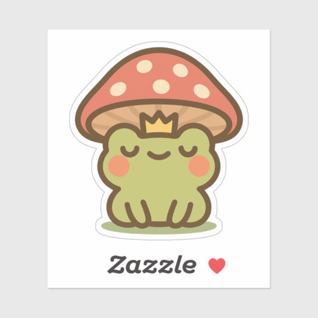 Frog Under Mushroom Sticker (Sheet)