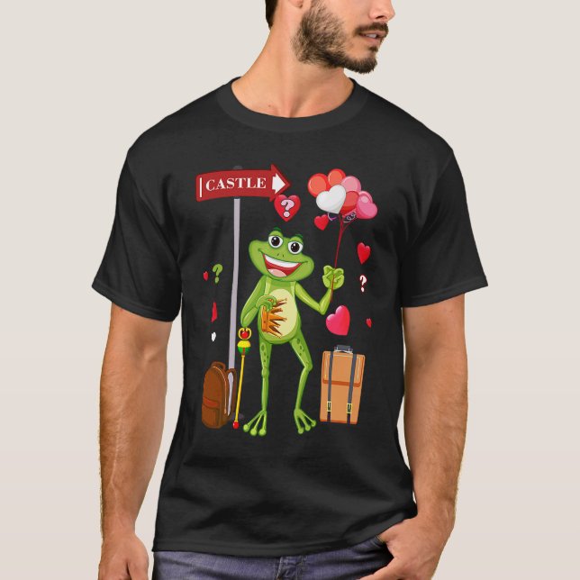 Frog Valentines day Love for Kids teens Men Women T-Shirt (Front)