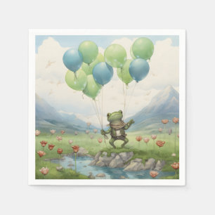 Frog Valley Balloon and Flowers Napkin