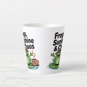 Frog Vibes and Coffee Chaos Latte Mug