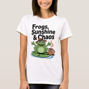 Frog Vibes and Coffee Chaos  T-Shirt