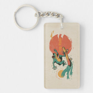 Frog Vibes – Retro Surf Skate Frog Art Key Ring