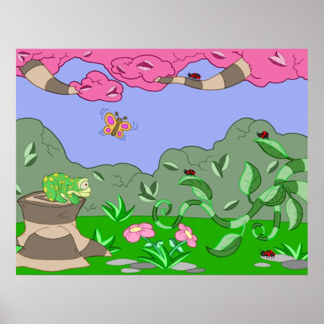 frog vs lady bugs poster (Front)