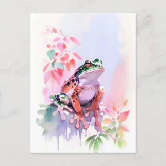 Frog Watercolor Portrait 2 Postcard
