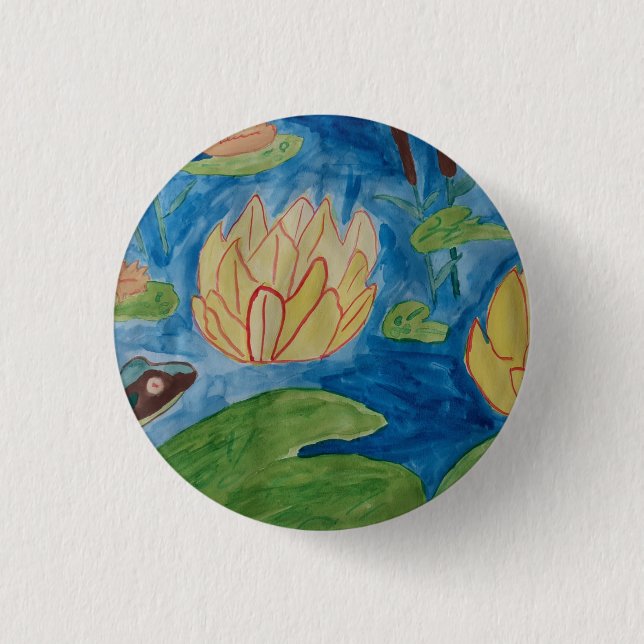 Frog & Waterlilies Badge (Front)