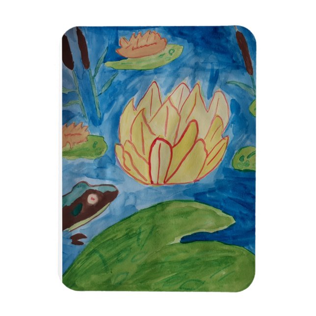 Frog & Waterlilies Flexible Magnet (Vertical)