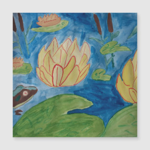 Frog & Waterlilies Magnetic Card