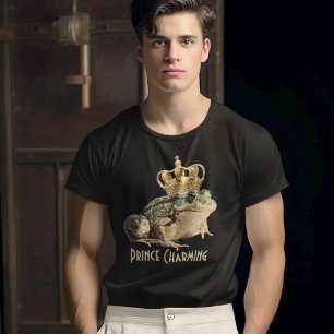 Frog Wearing a Royal Crown Funny Prince Charming Tri-Blend Shirt