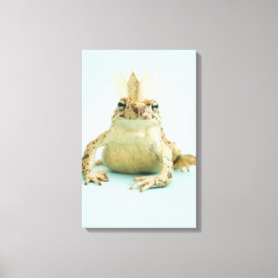 Frog wearing crown canvas print