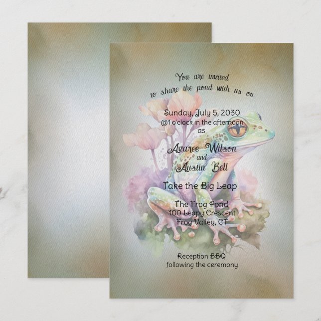 Frog Wedding Invitation (Front/Back)