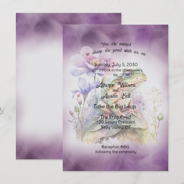 Frog Wedding Invitation (Front/Back)
