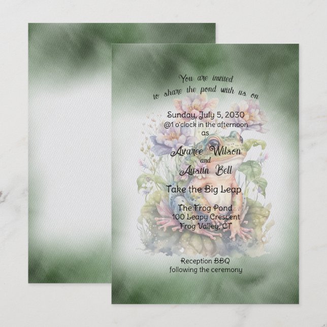Frog Wedding Invitation (Front/Back)