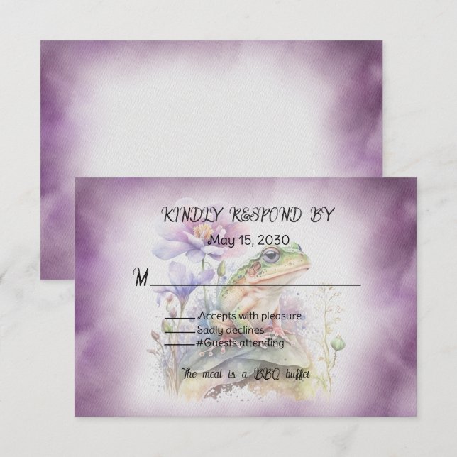 Frog Wedding RSVP Card (Front/Back)