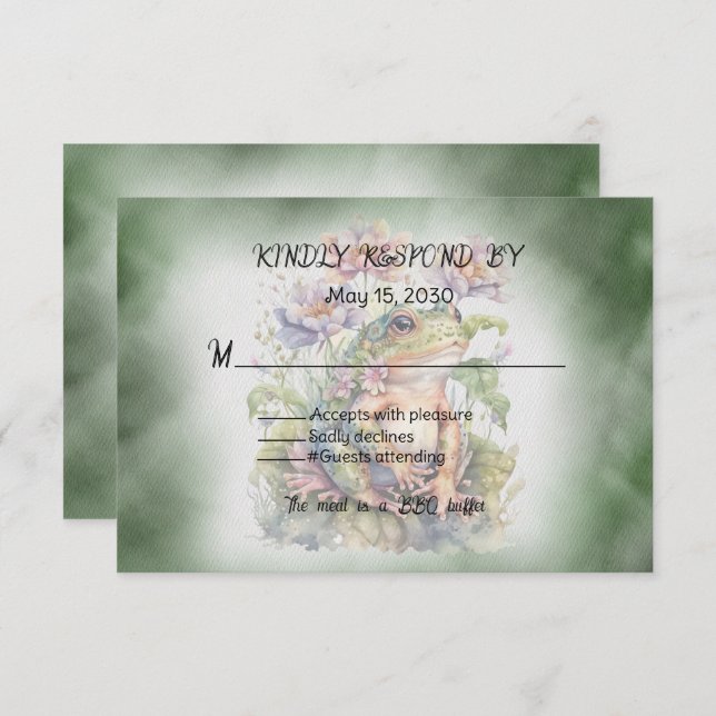 Frog Wedding RSVP Card (Front/Back)