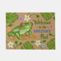 Frog Welcome to the Pad Tropical Personalised Name
