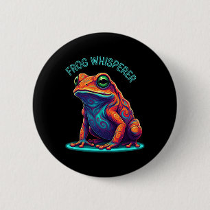 Frog Whisperer Animal Cartoon Art For Chicken Love 6 Cm Round Badge