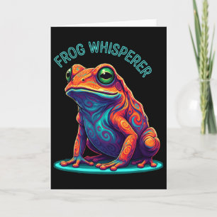 Frog Whisperer Animal Cartoon Art For Chicken Love Card