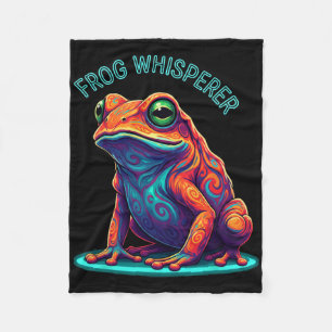 Frog Whisperer Animal Cartoon Art For Chicken Love Fleece Blanket