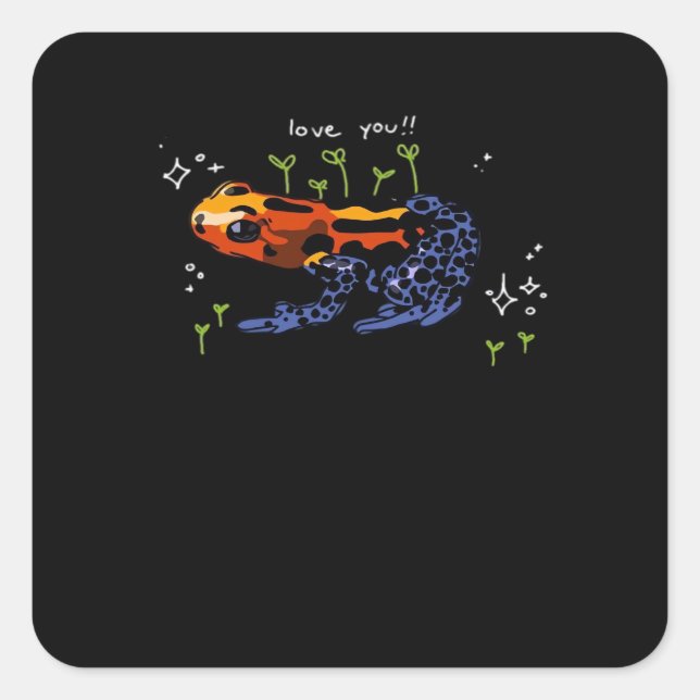 Frog Who Loves You! Square Sticker (Front)