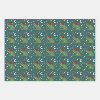 Frog witch Wrapping Paper Sheet