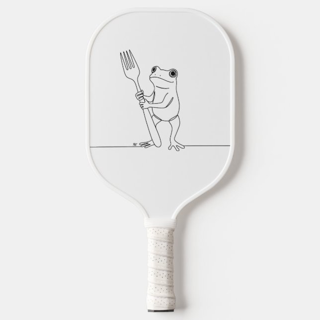 Frog with a fork pickleball paddle (Front)
