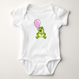 Frog with Balloon Baby Bodysuit