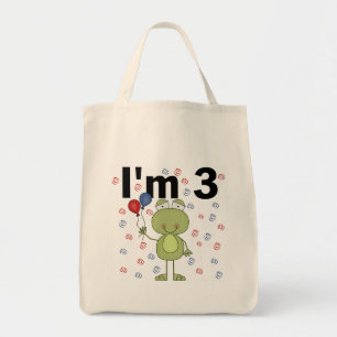 Frog With Balloons 3rd Birthday Tote Bag