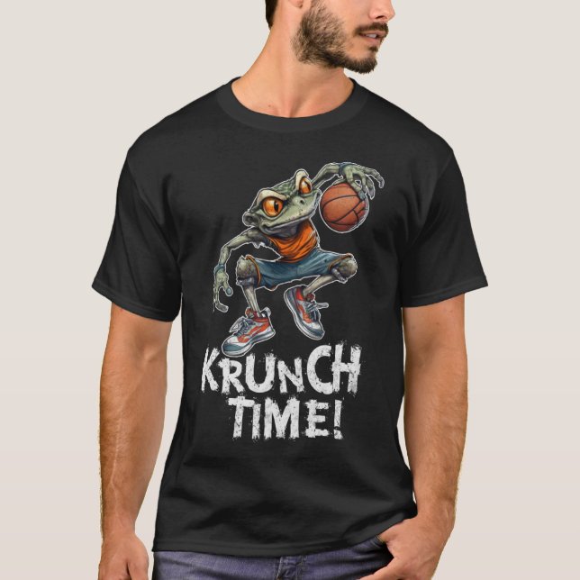 frog with basketball  frog T-Shirt (Front)