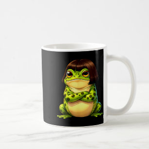 Frog with bob haircut funny quirky frog meme coffee mug